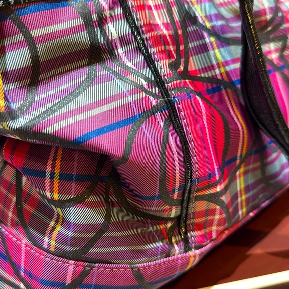 Coach -Like New! Pink black plaid purse:bag in original box! - Picture 3 of 9